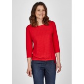 Rabe - 51-114305 Rode sweater in gewafelde stof.